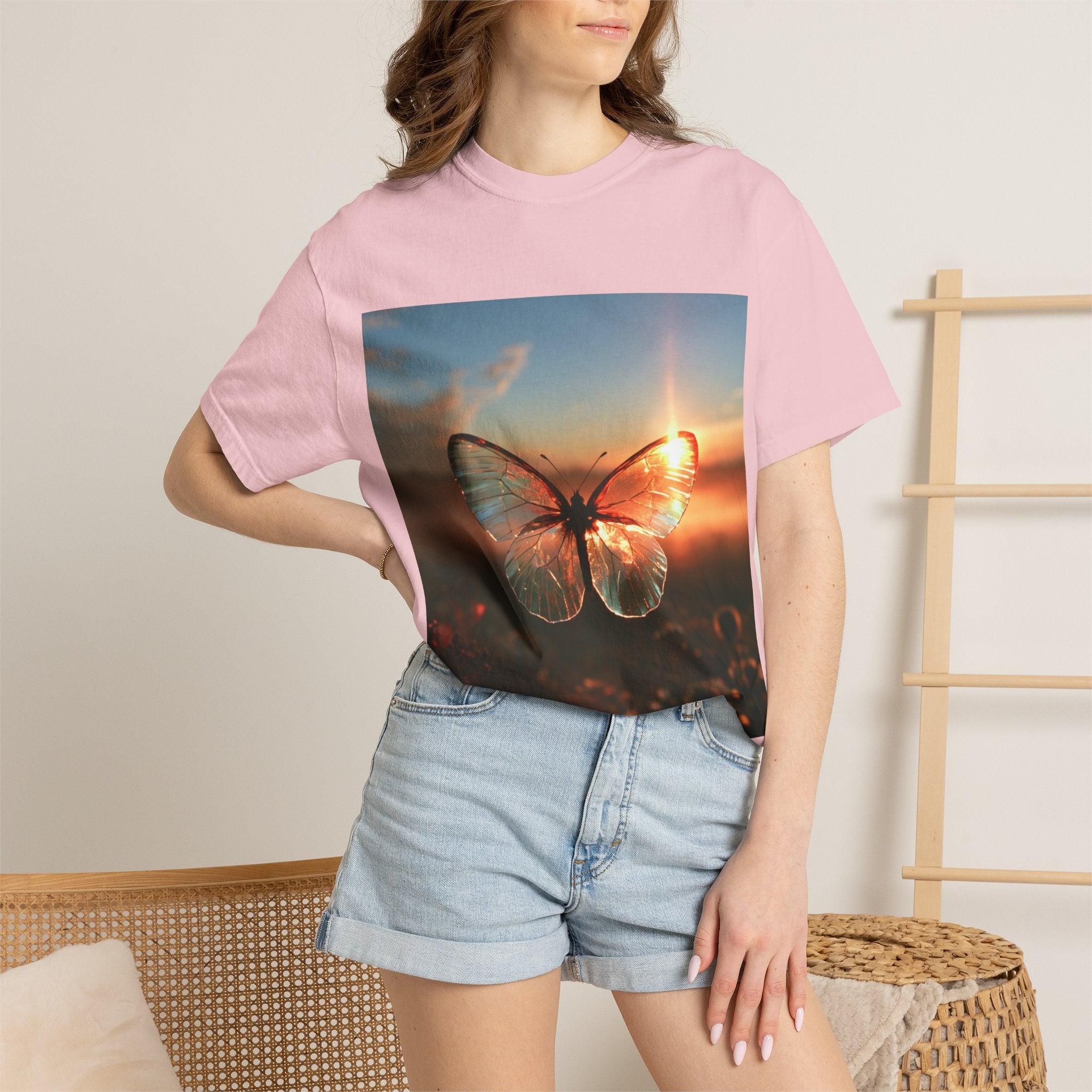 Glass butterfly tee
