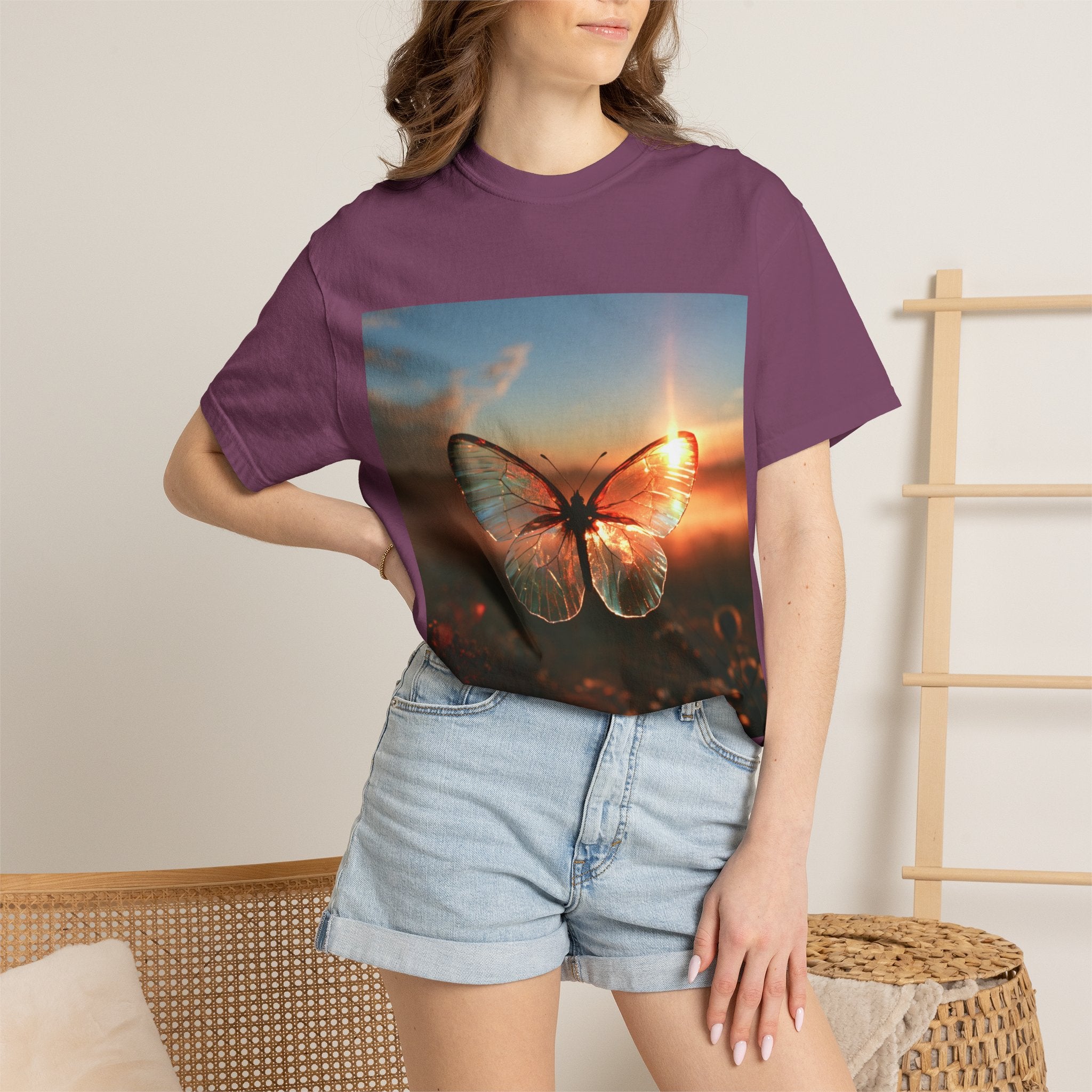Glass butterfly tee