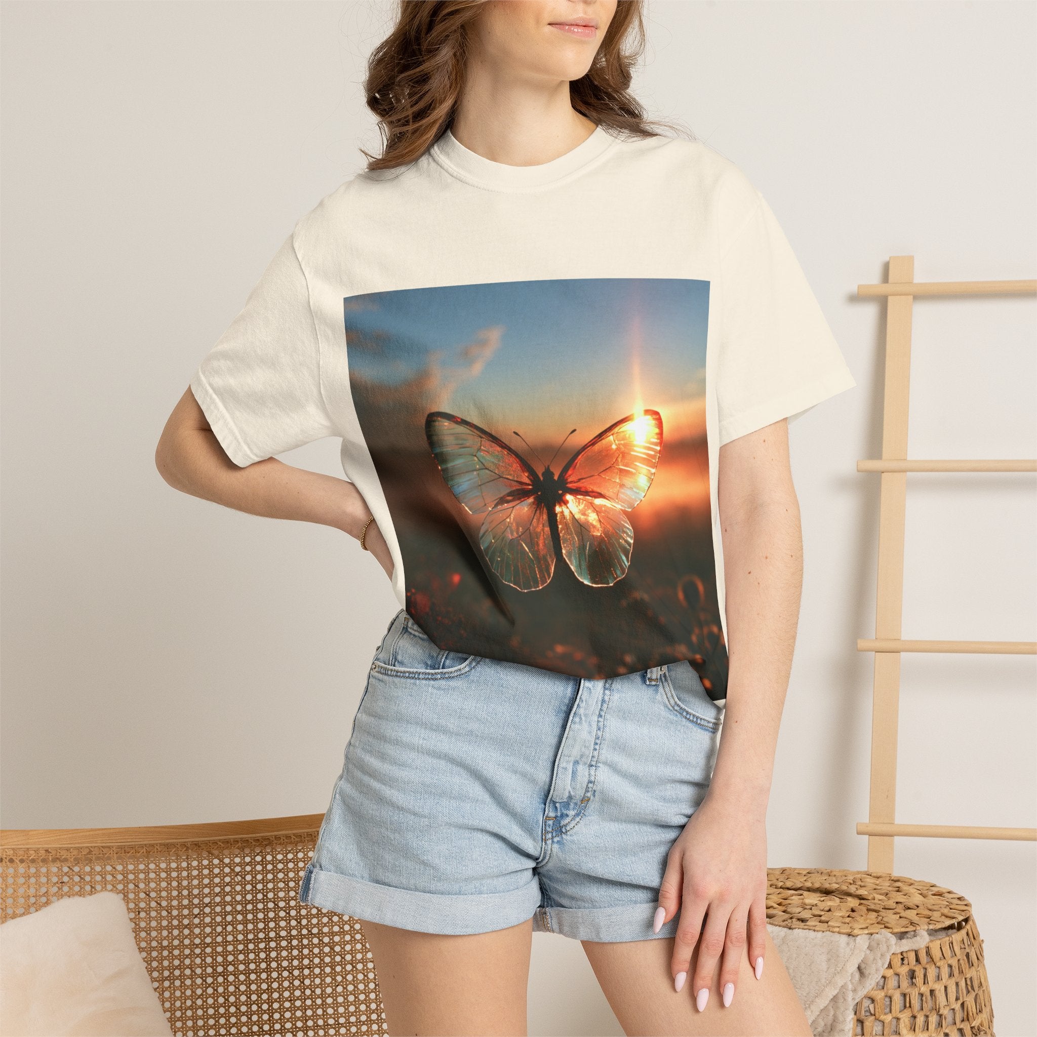 Glass butterfly tee