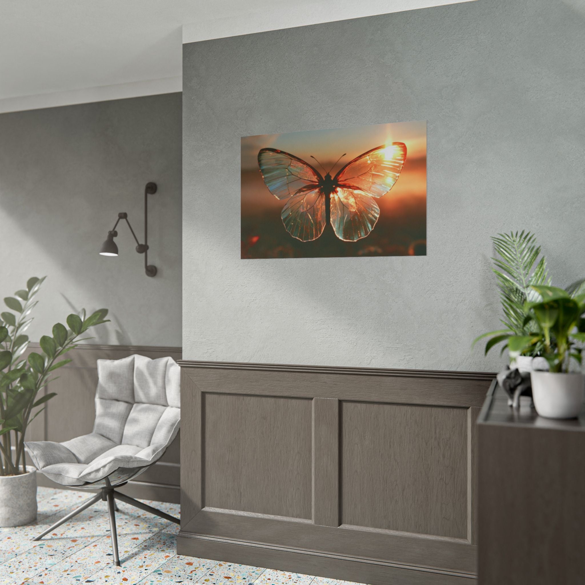 Glass butterfly poster