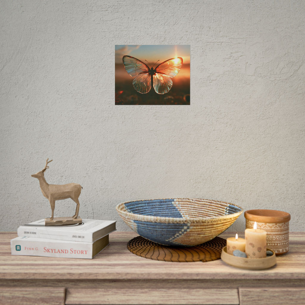 Glass butterfly poster