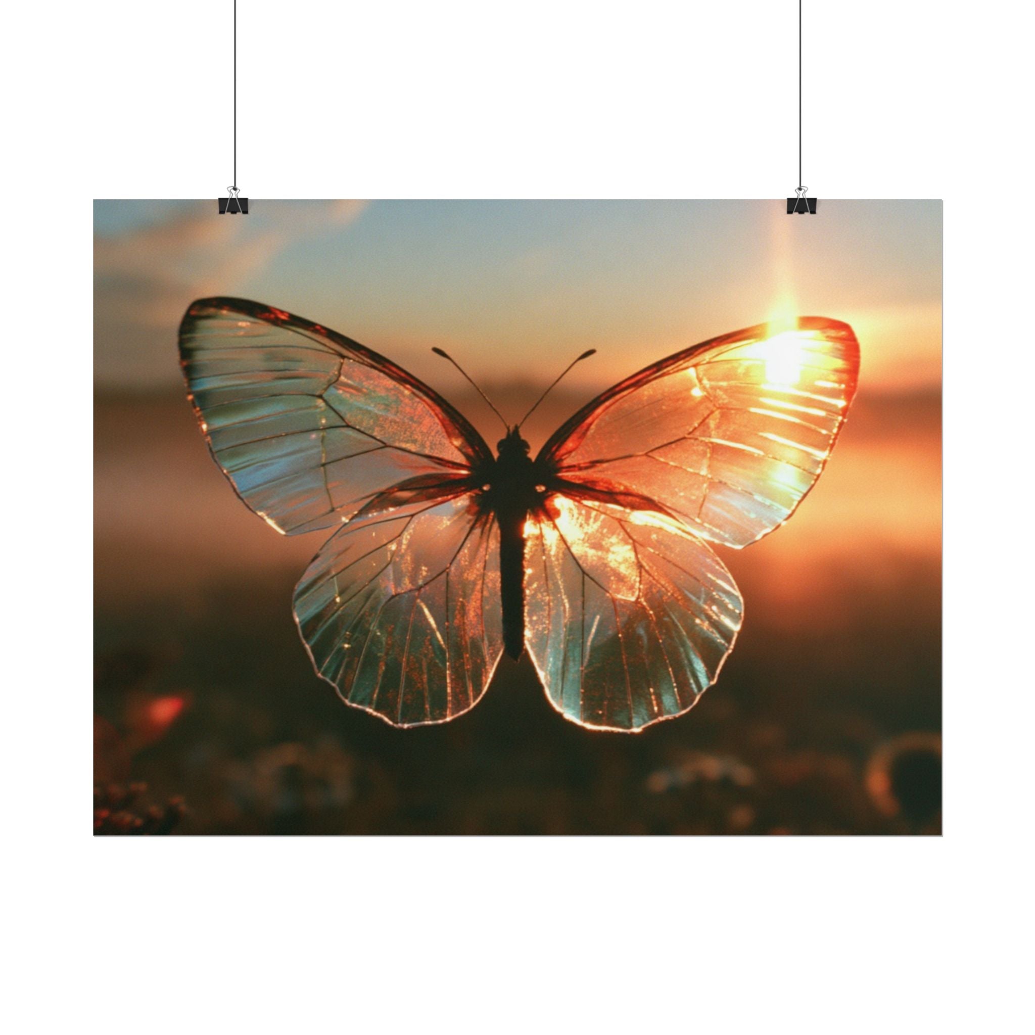 Glass butterfly poster