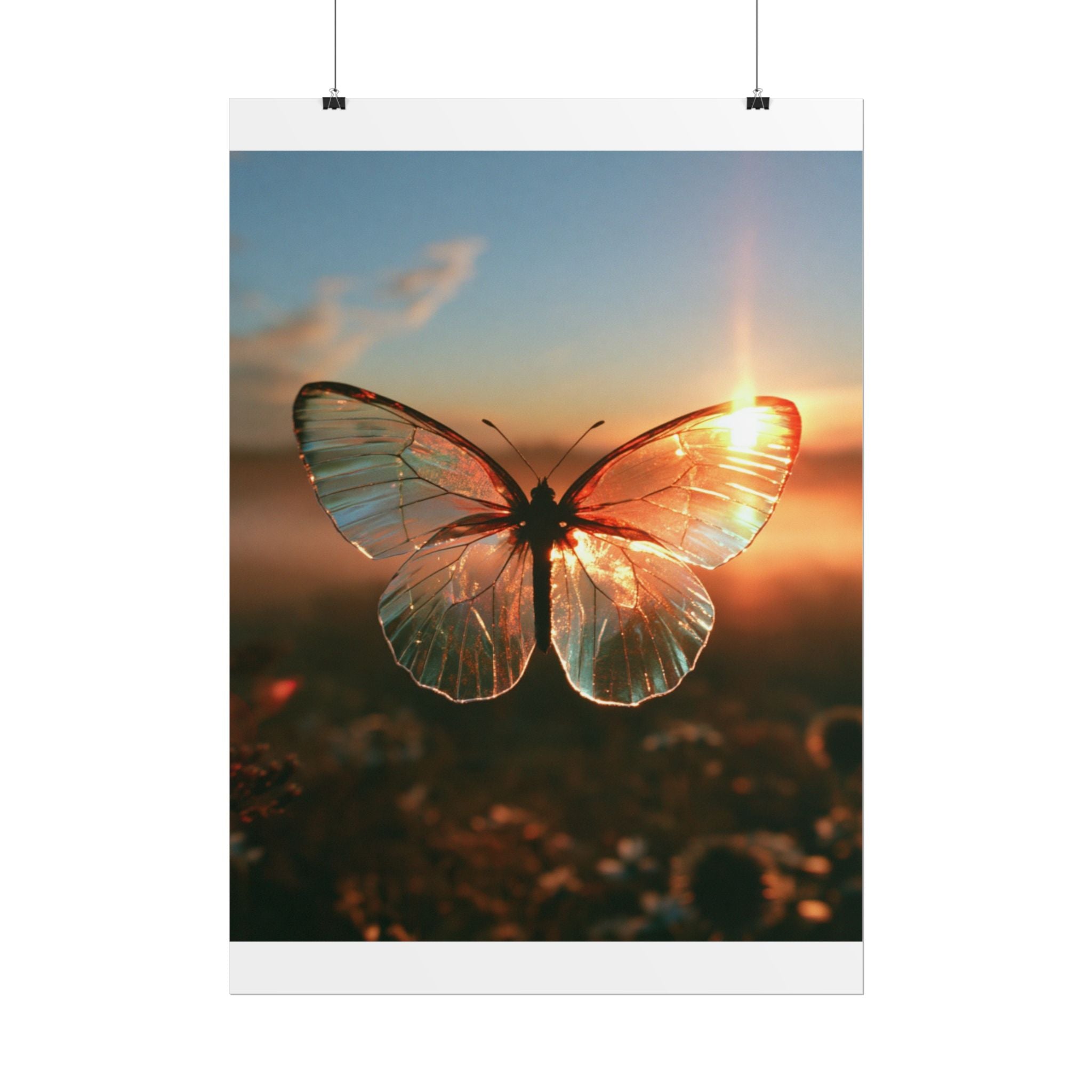 Glass butterfly poster