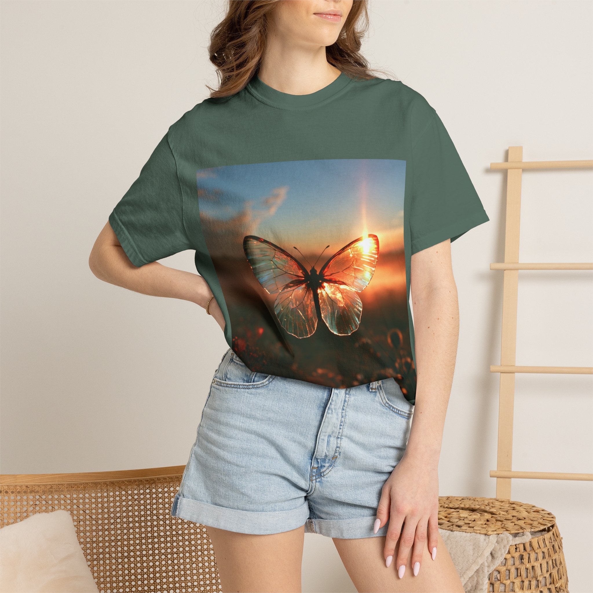 Glass butterfly tee