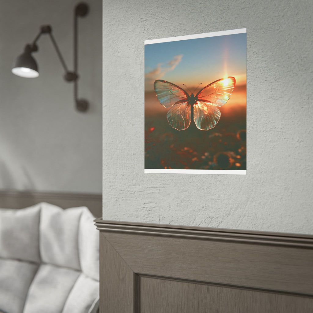 Glass butterfly poster