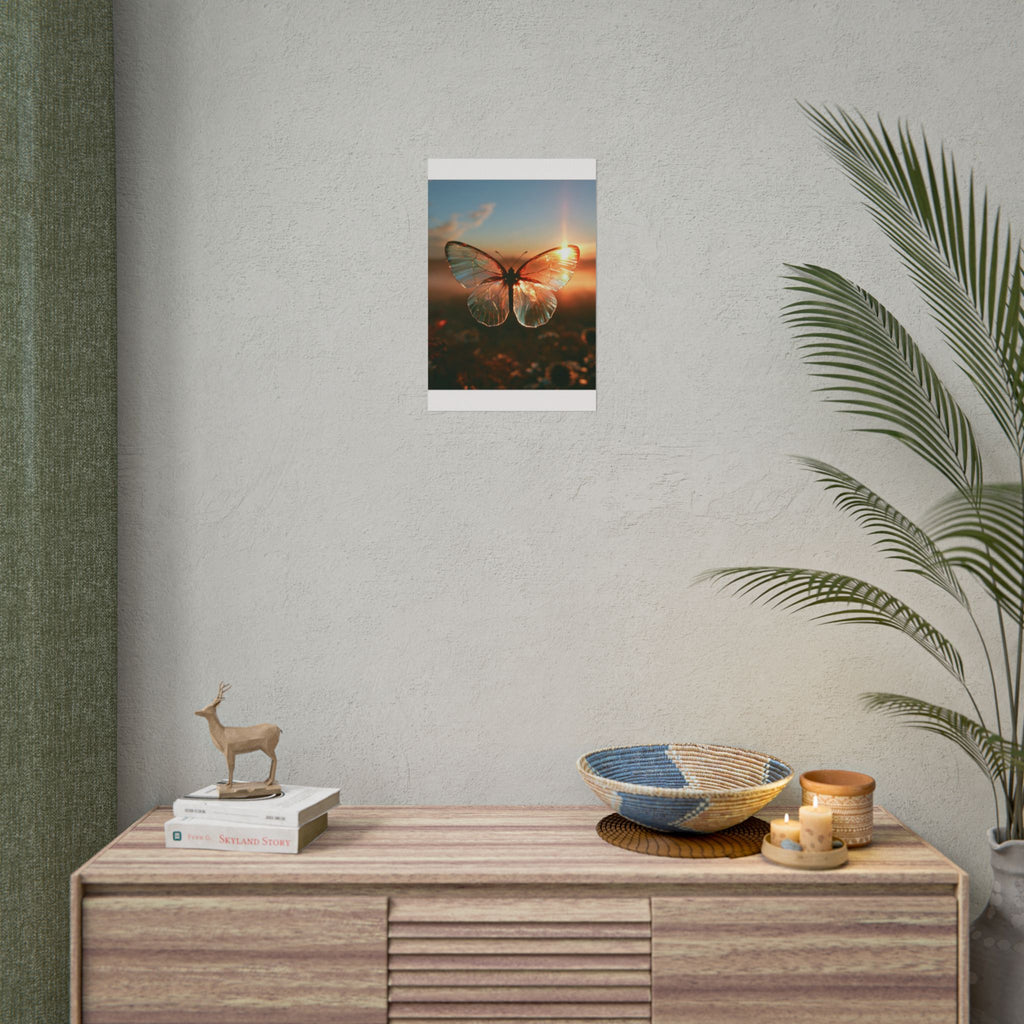 Glass butterfly poster