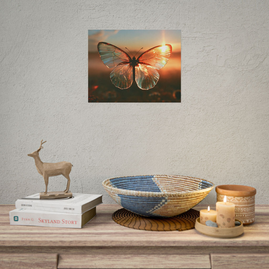 Glass butterfly poster