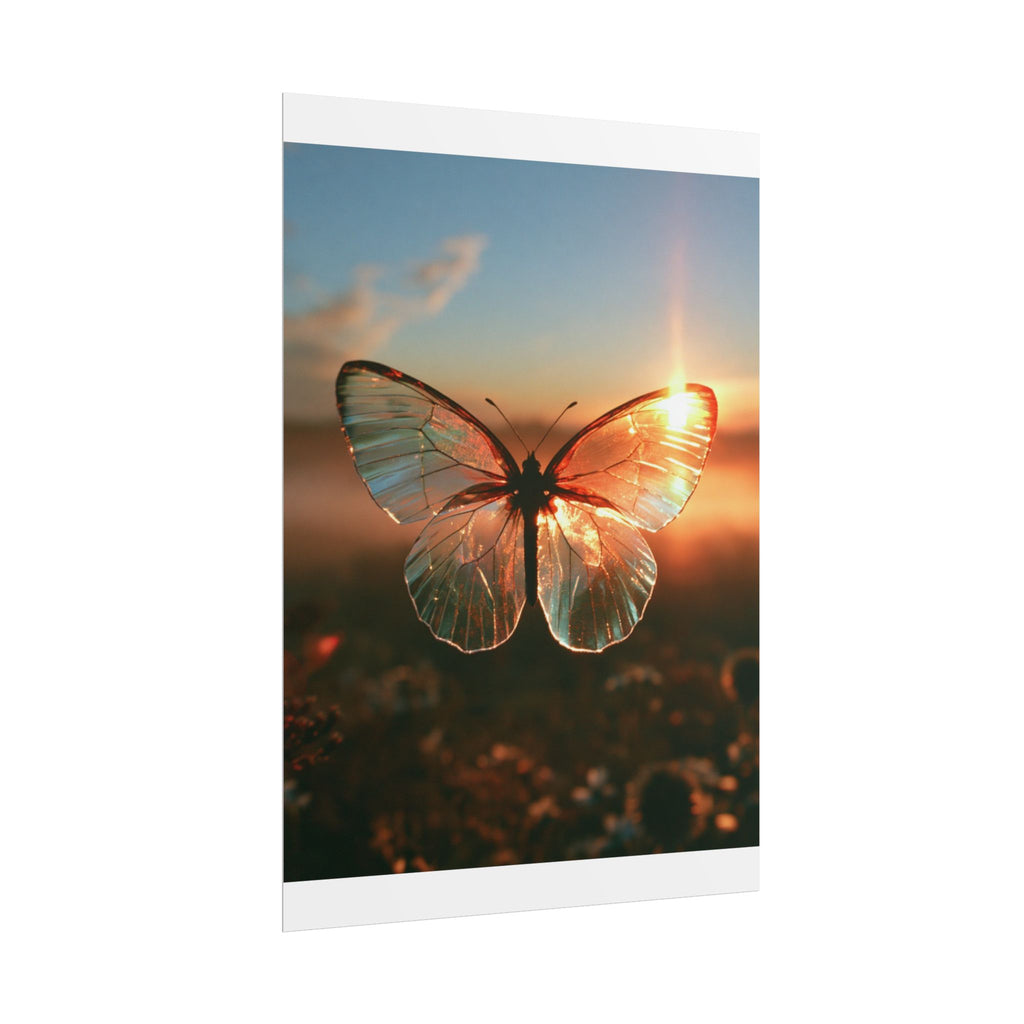 Glass butterfly poster