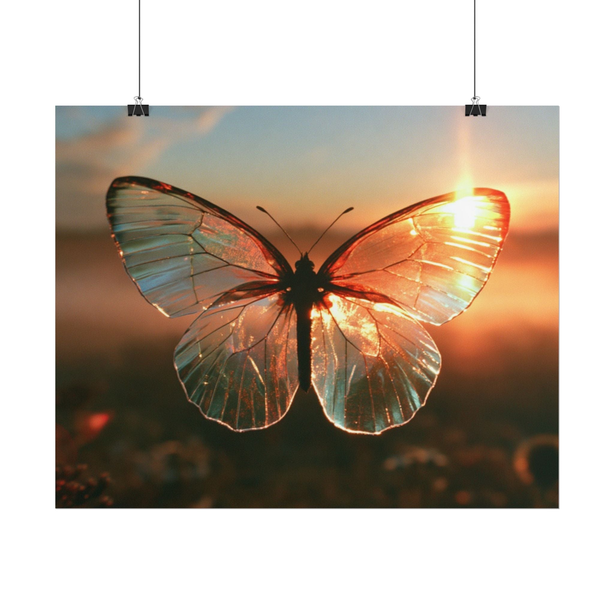 Glass butterfly poster