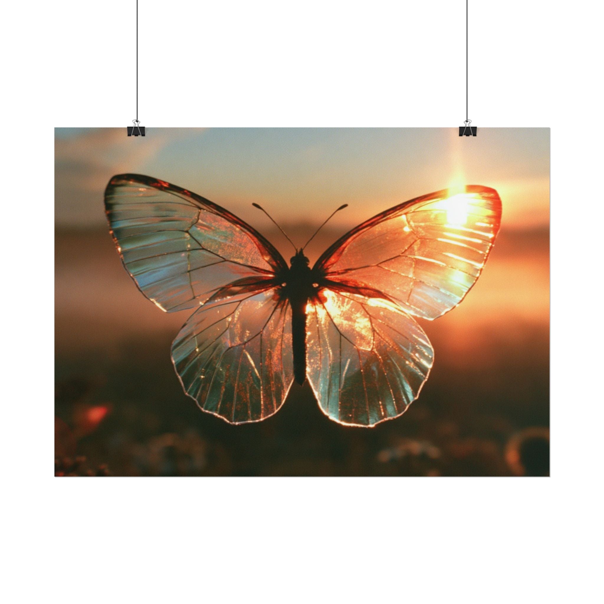 Glass butterfly poster