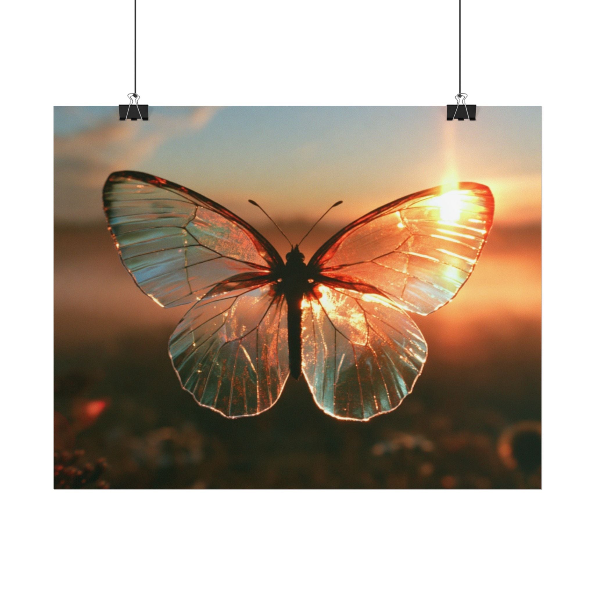 Glass butterfly poster