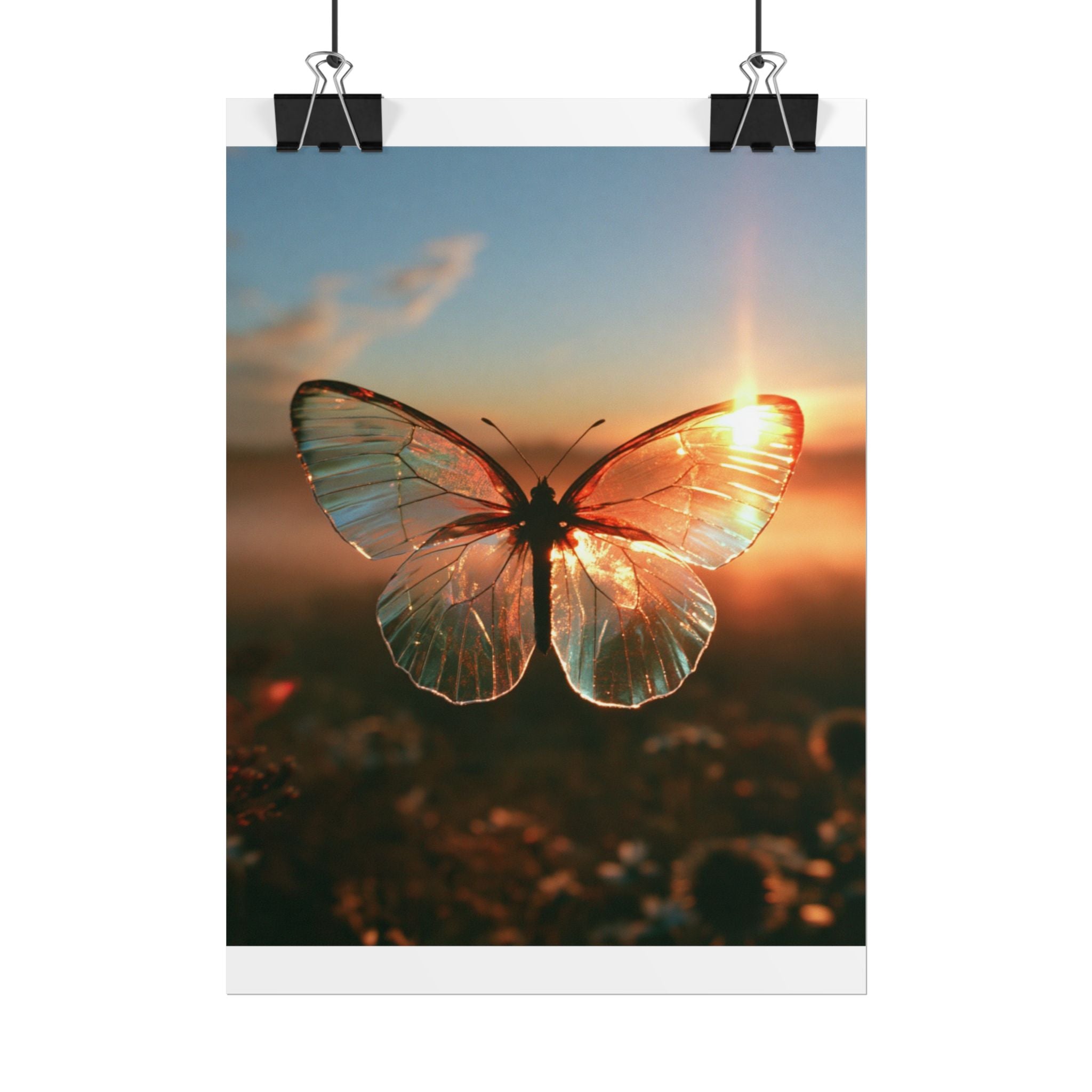 Glass butterfly poster