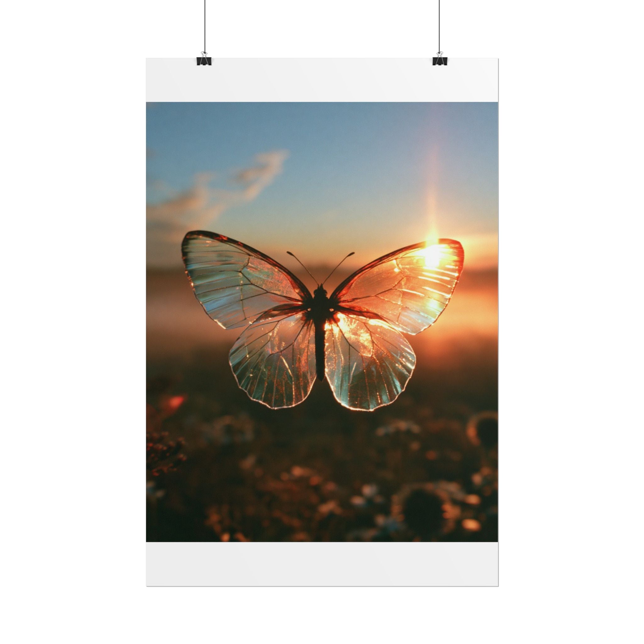 Glass butterfly poster