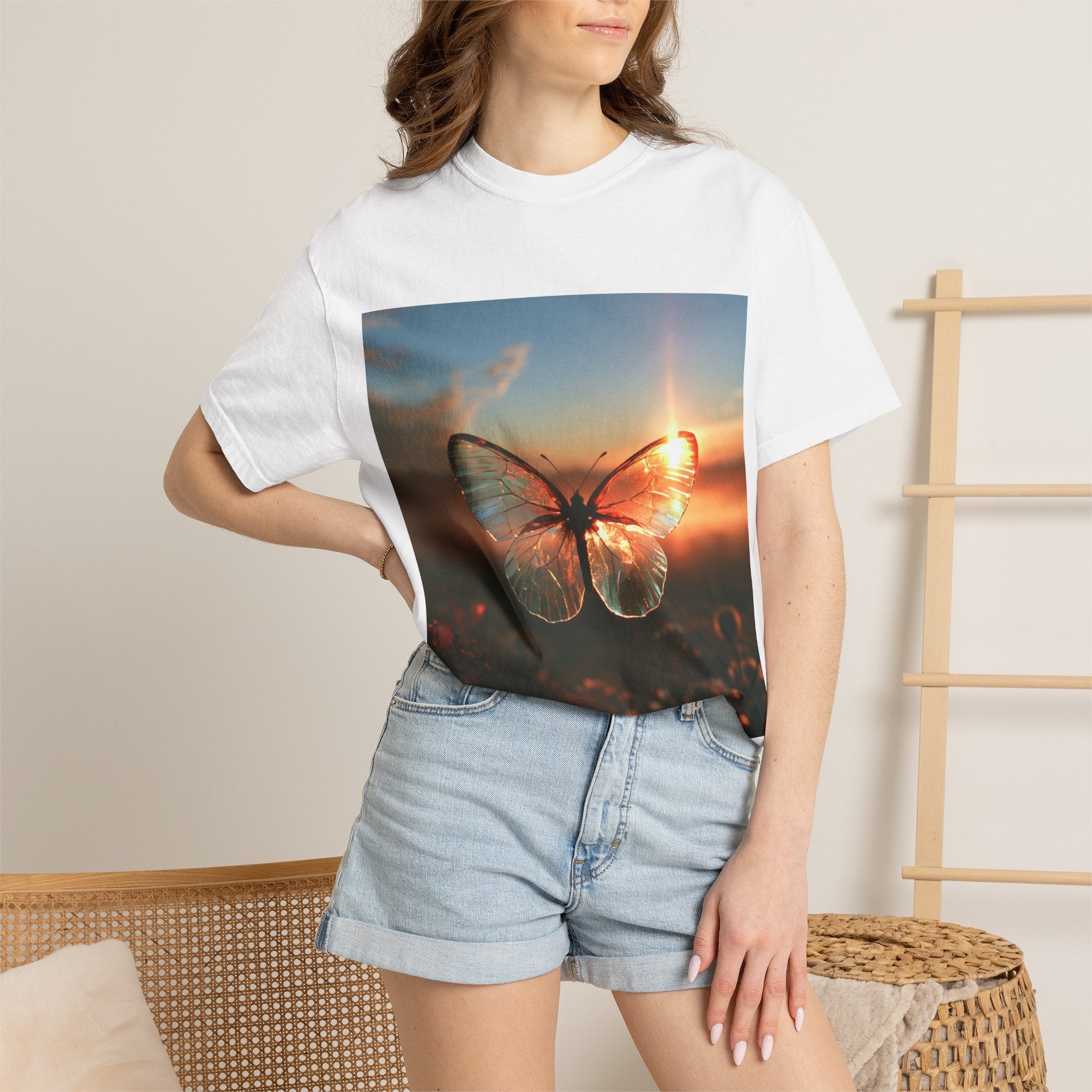 Glass butterfly tee