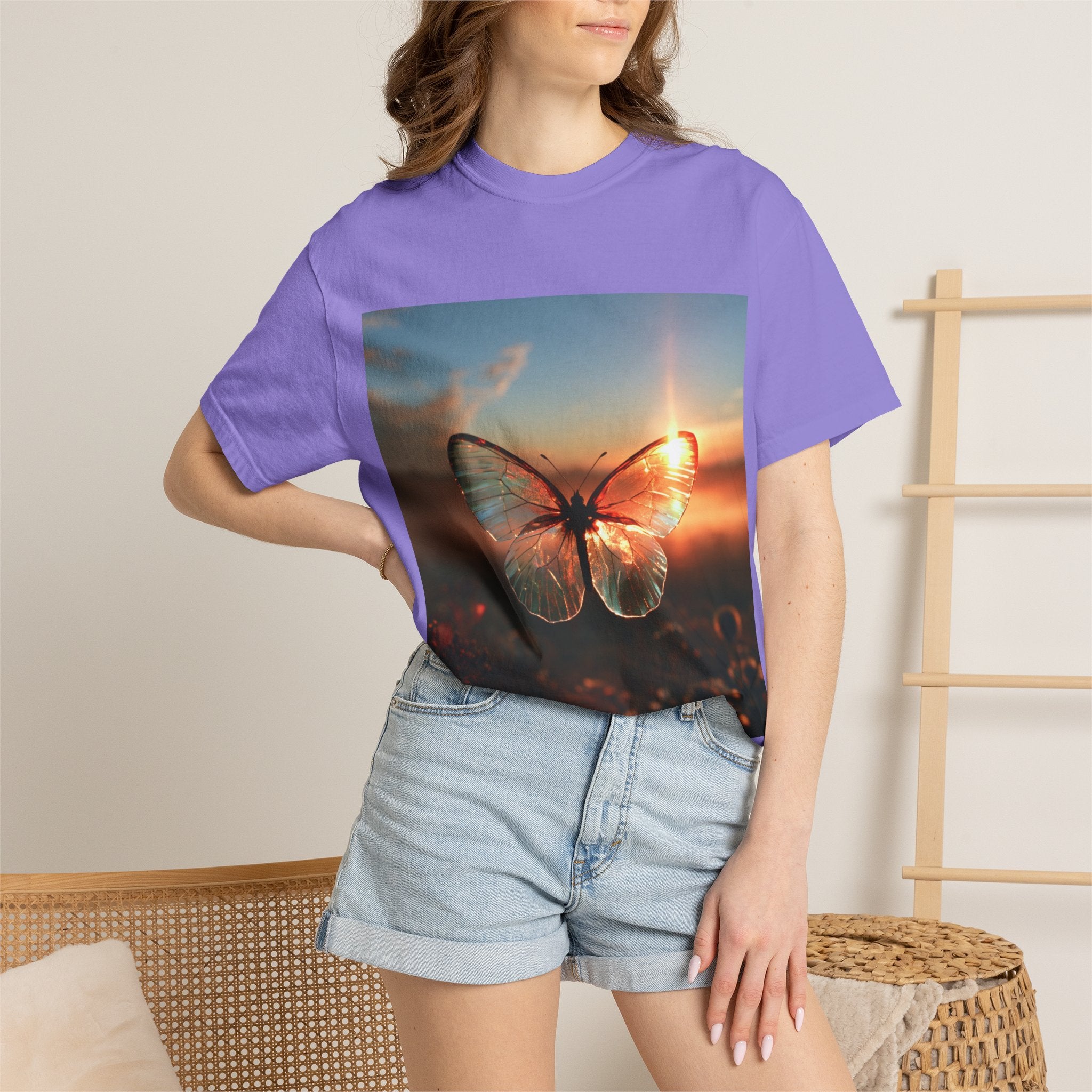 Glass butterfly tee