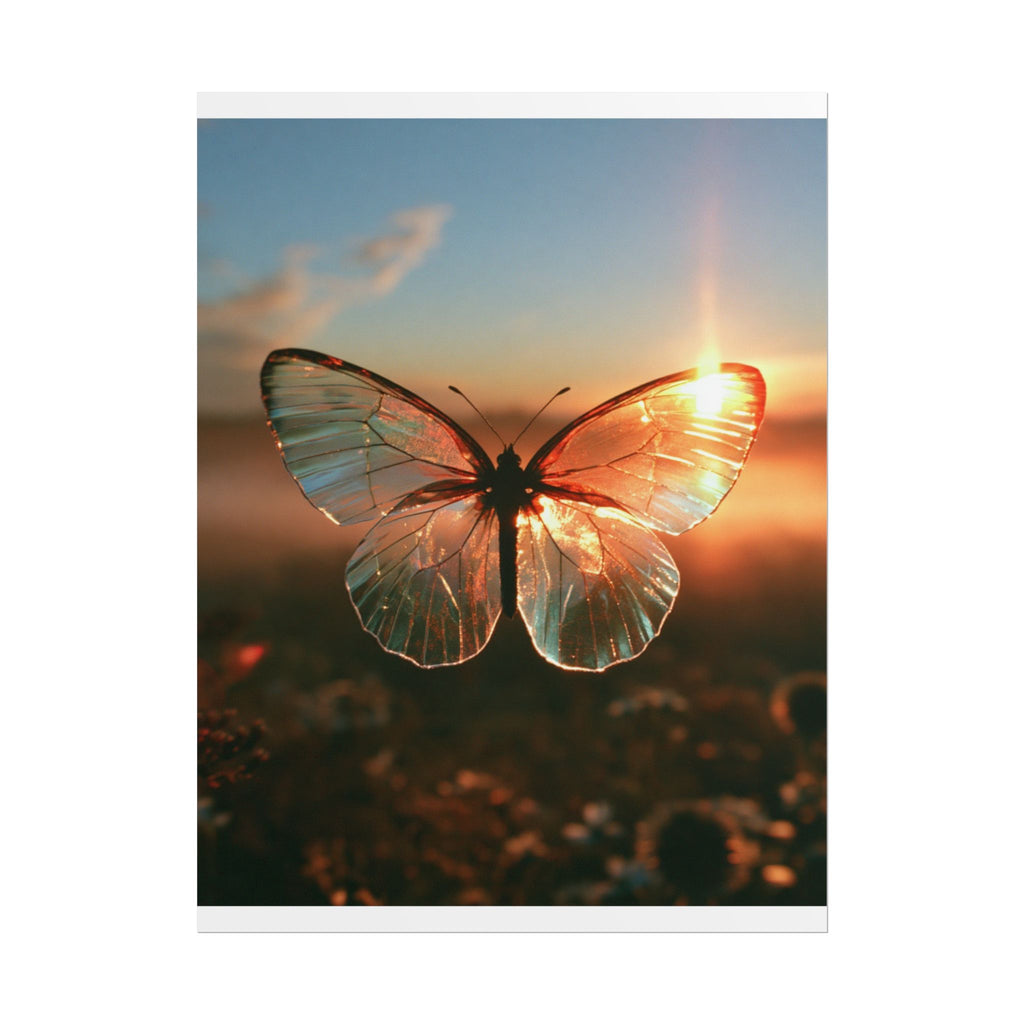 Glass butterfly poster