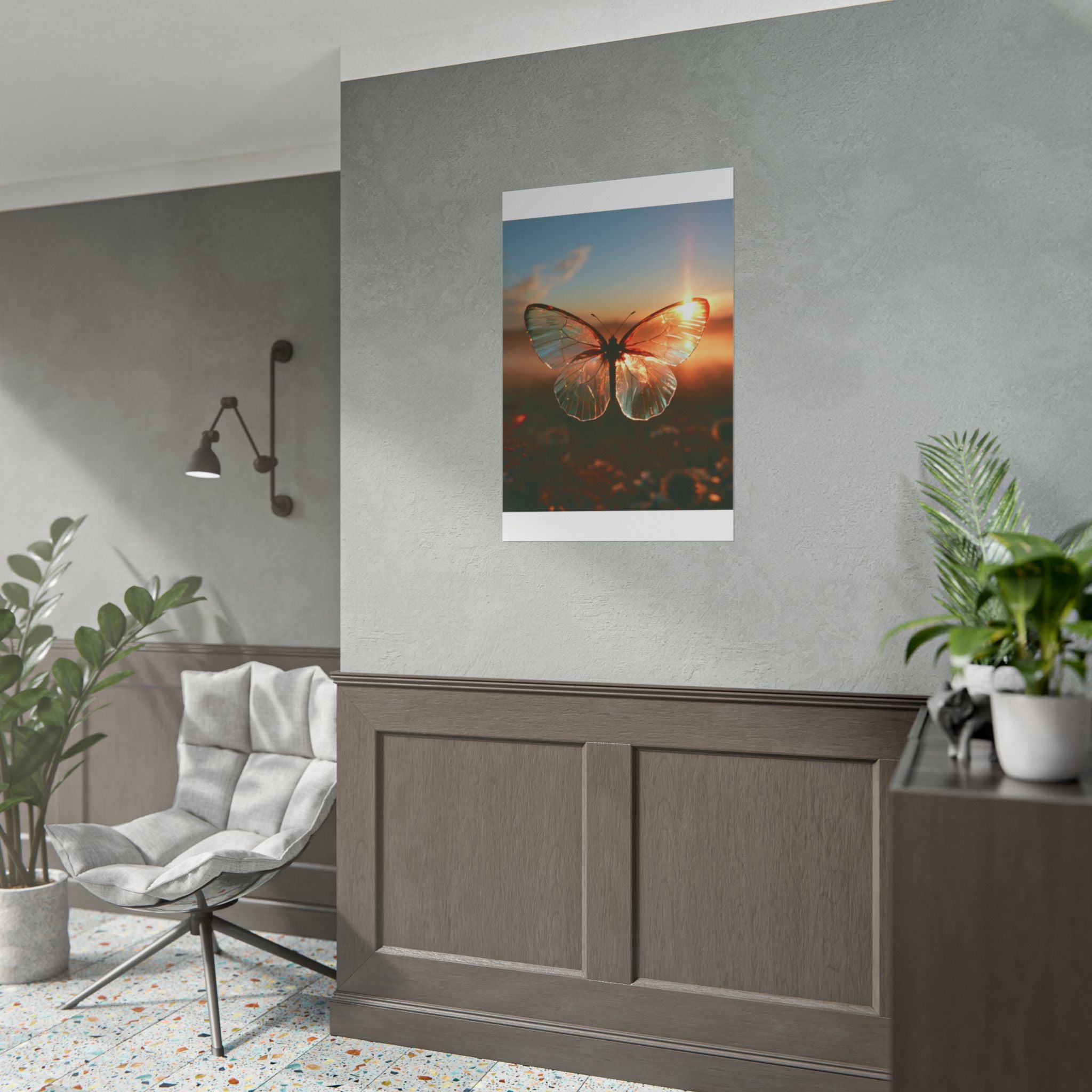Glass butterfly poster