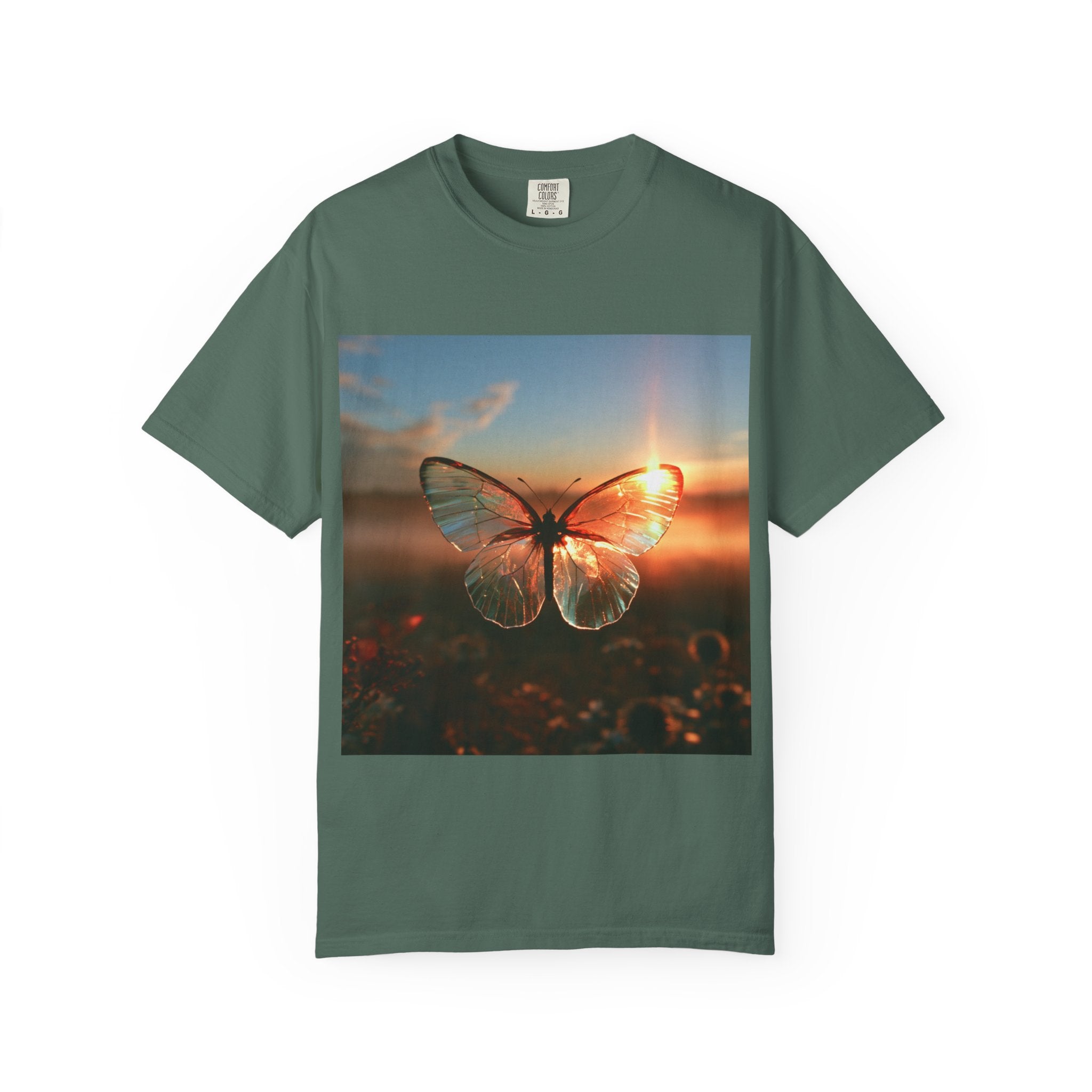 Glass butterfly tee