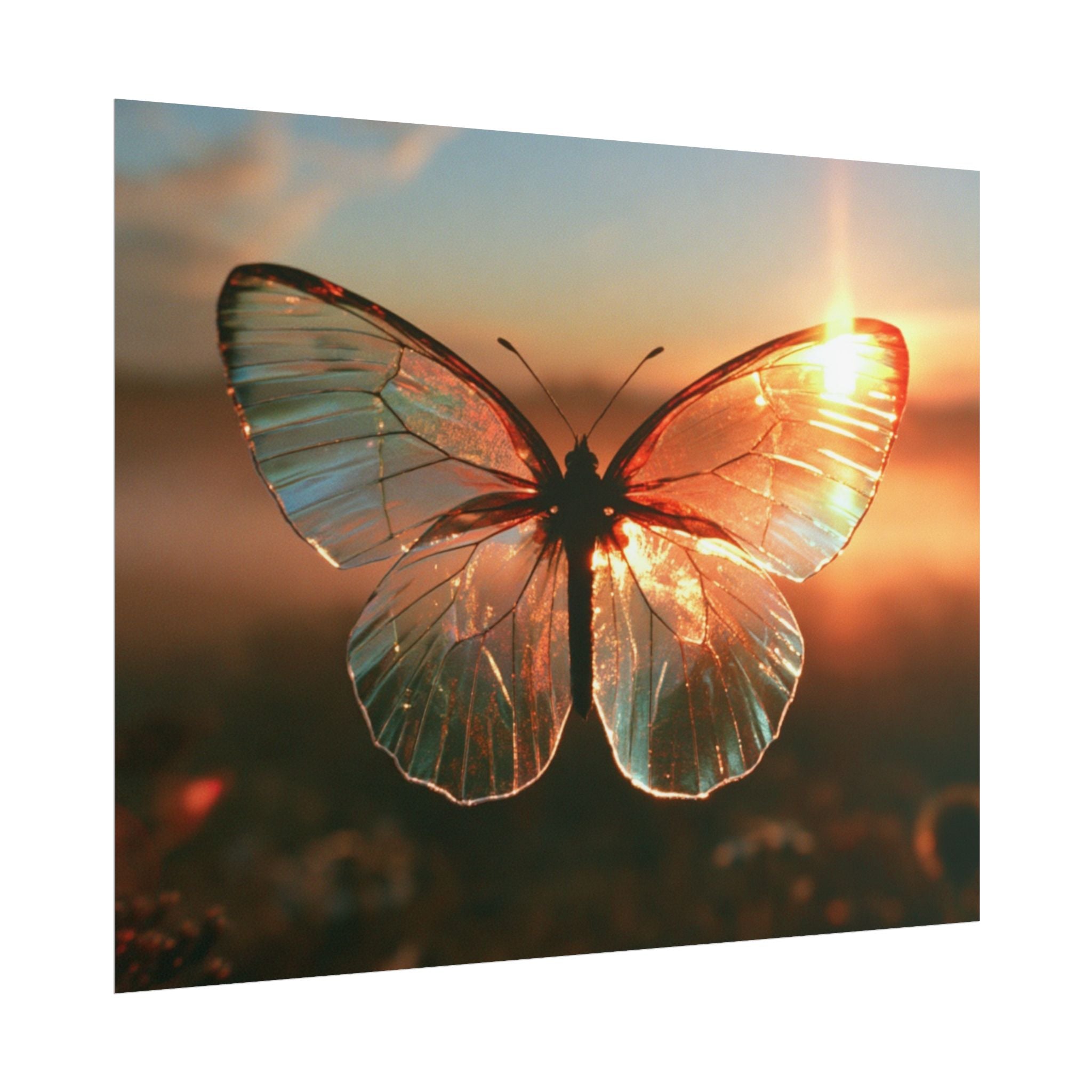 Glass butterfly poster