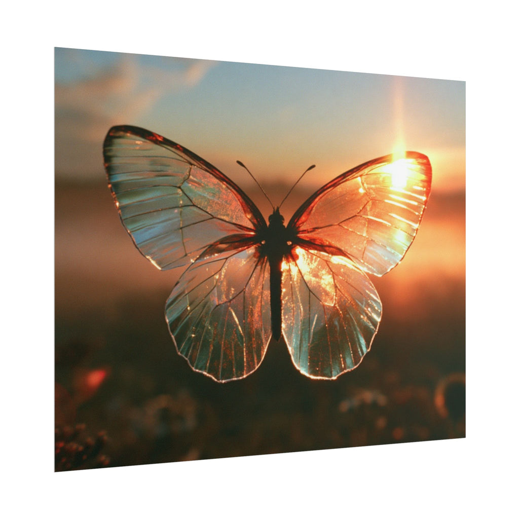 Glass butterfly poster
