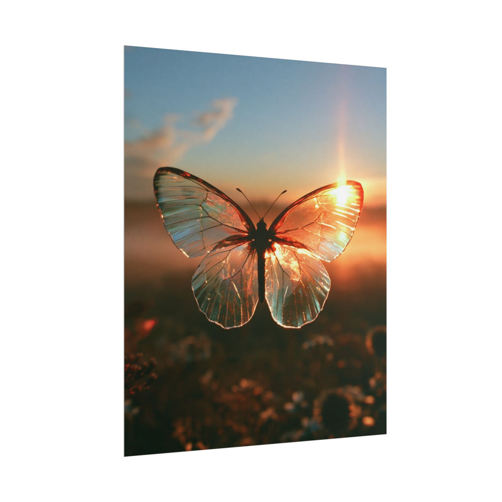 Glass butterfly poster