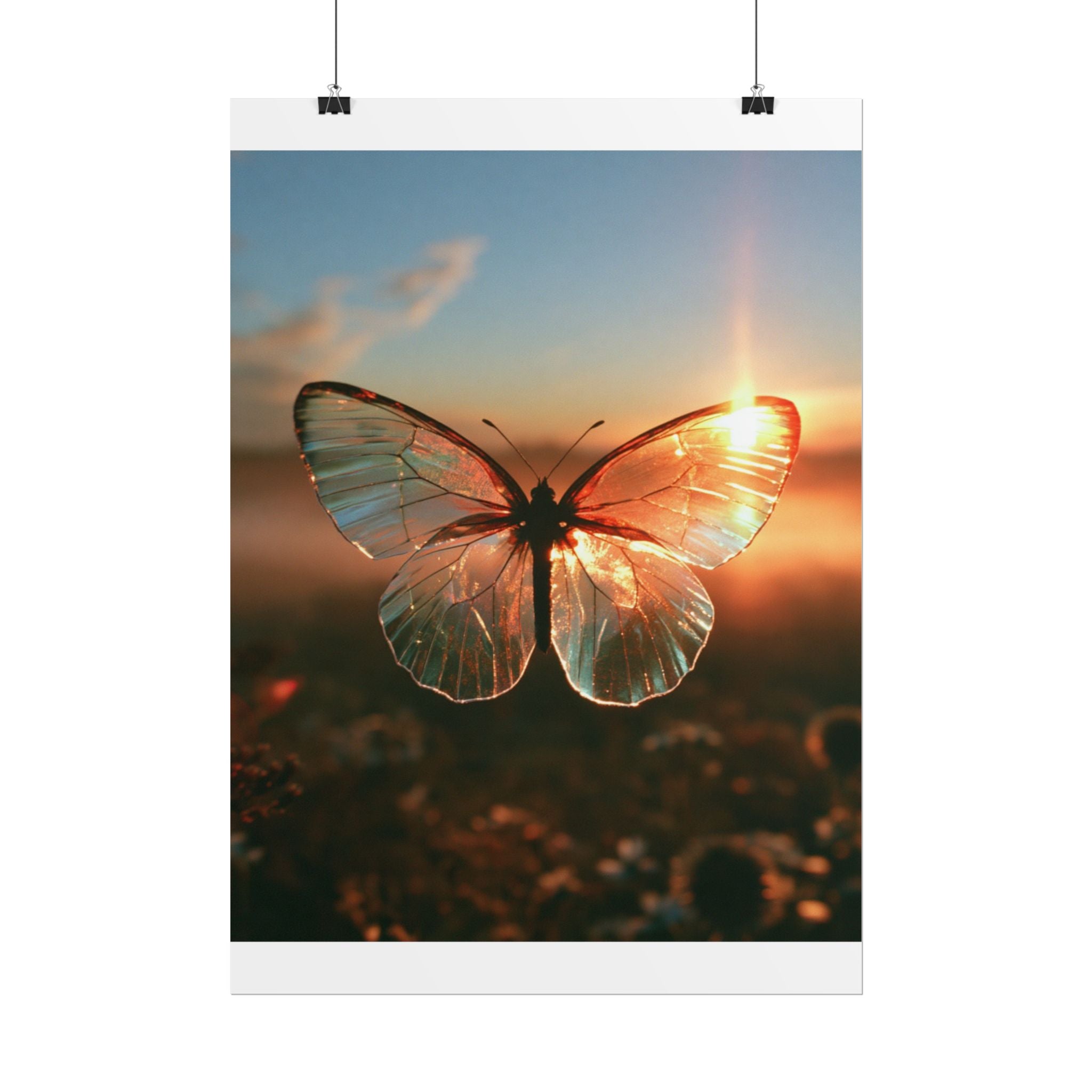 Glass butterfly poster