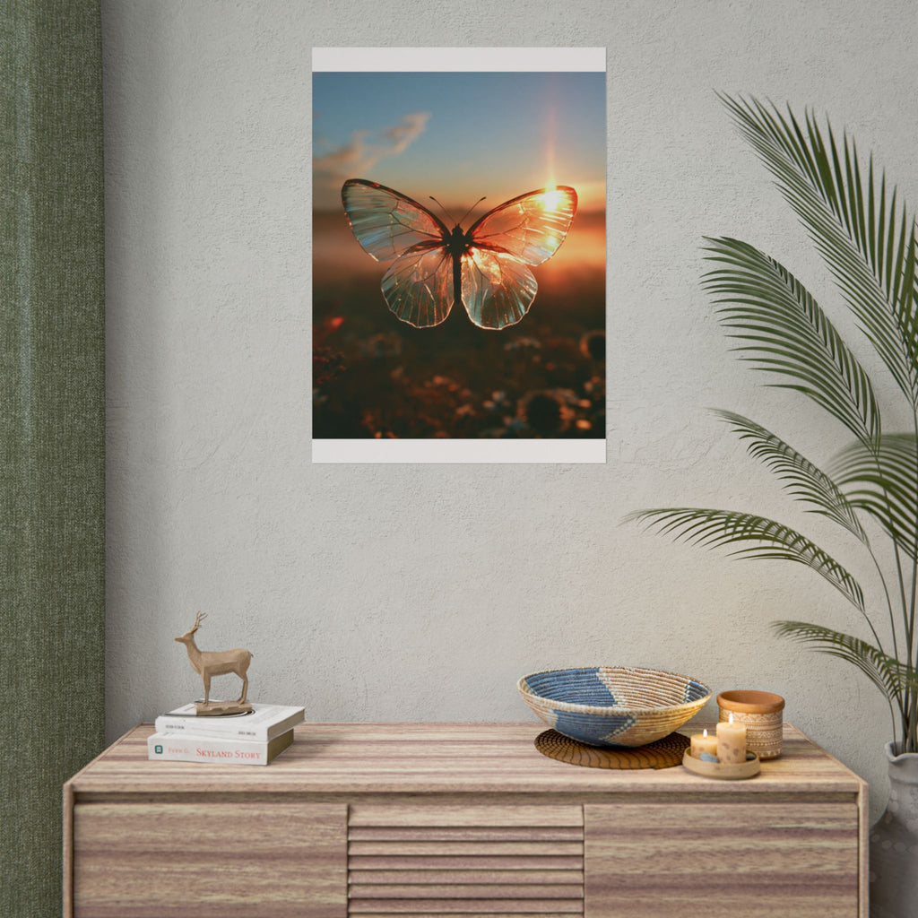 Glass butterfly poster