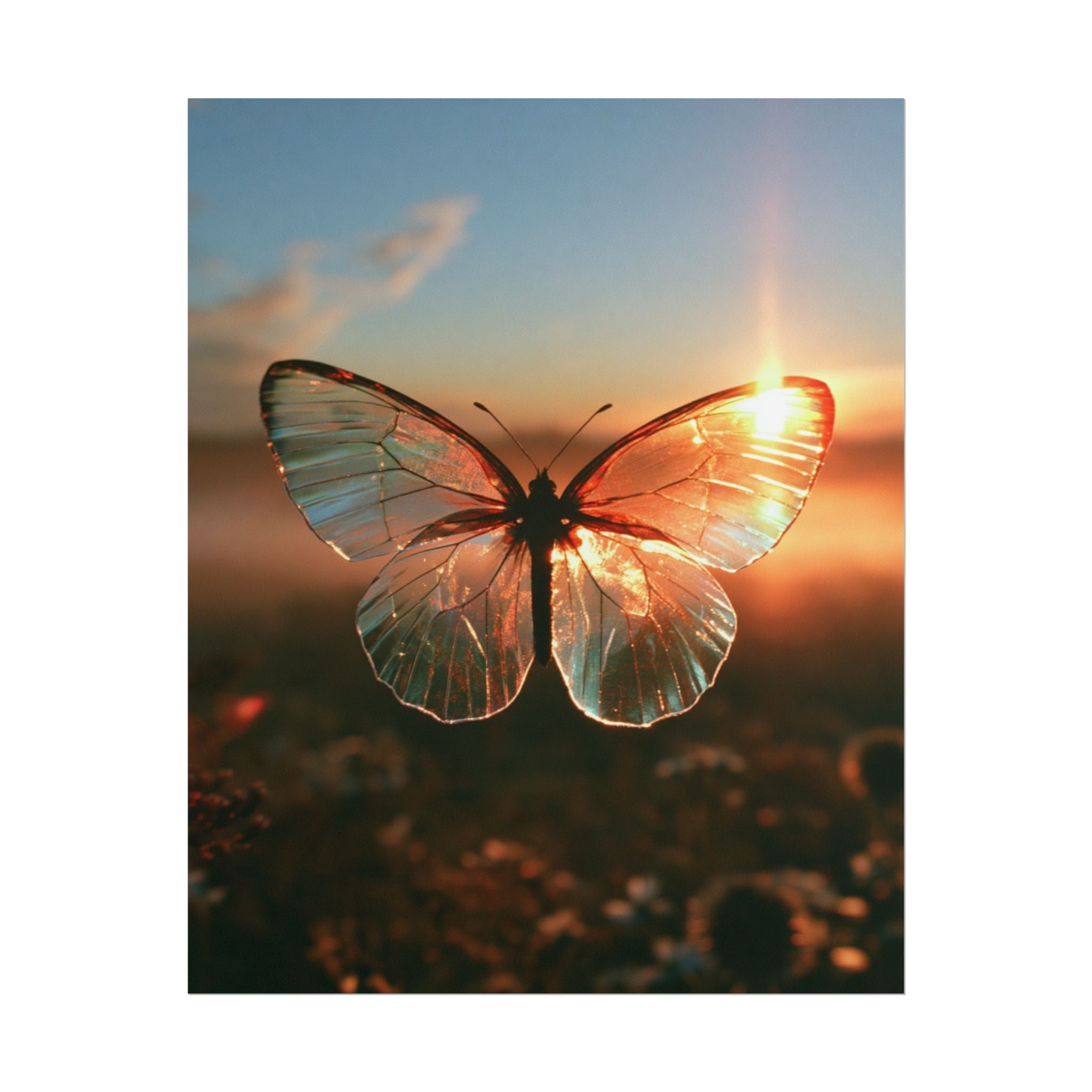 Glass butterfly poster