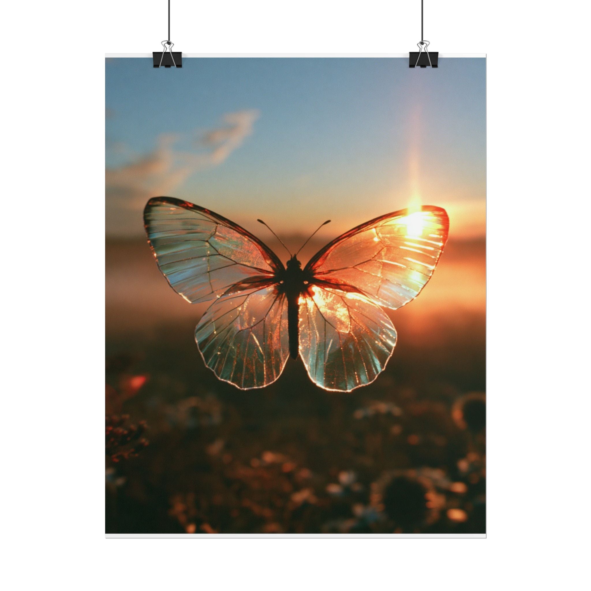 Glass butterfly poster