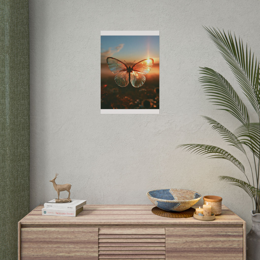 Glass butterfly poster