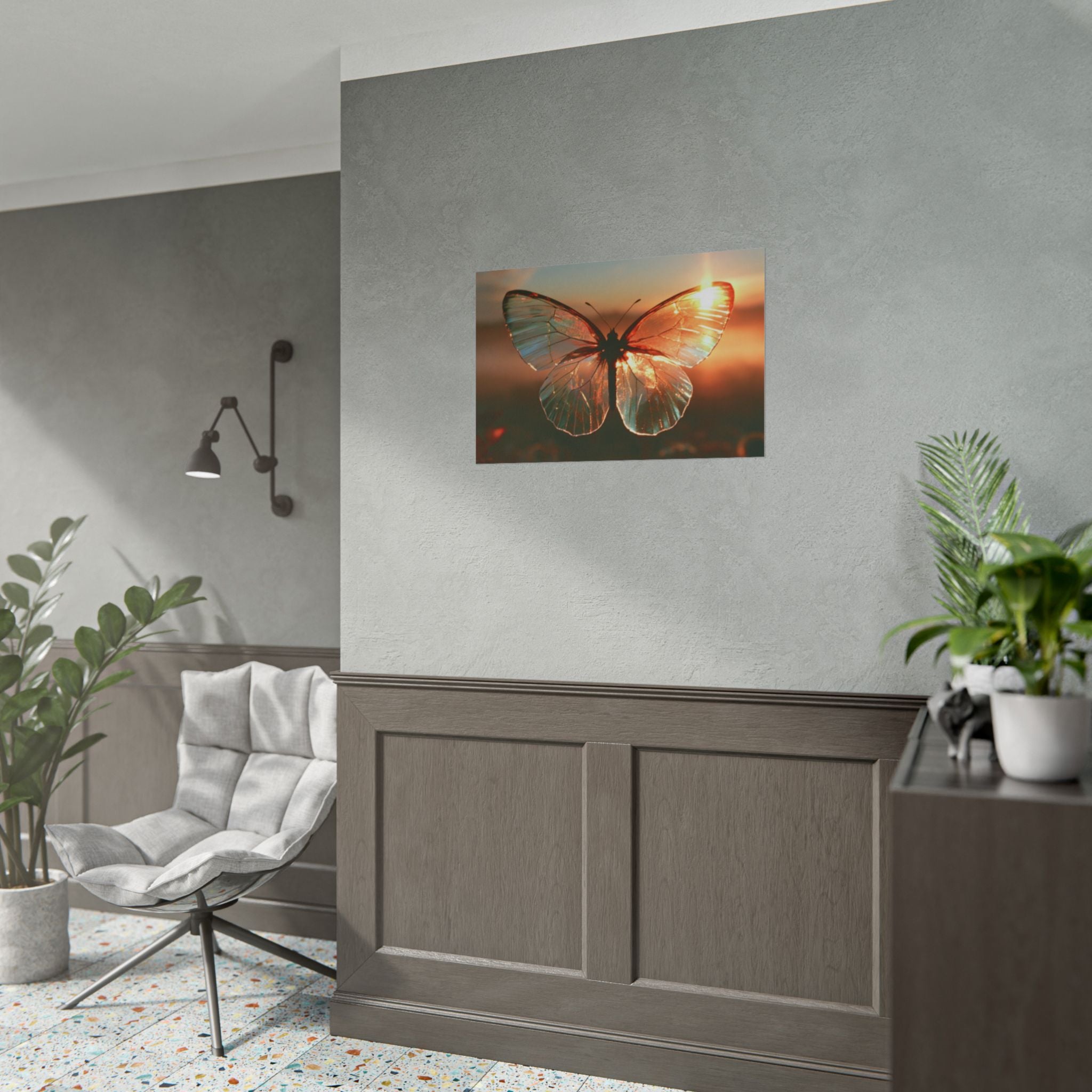 Glass butterfly poster