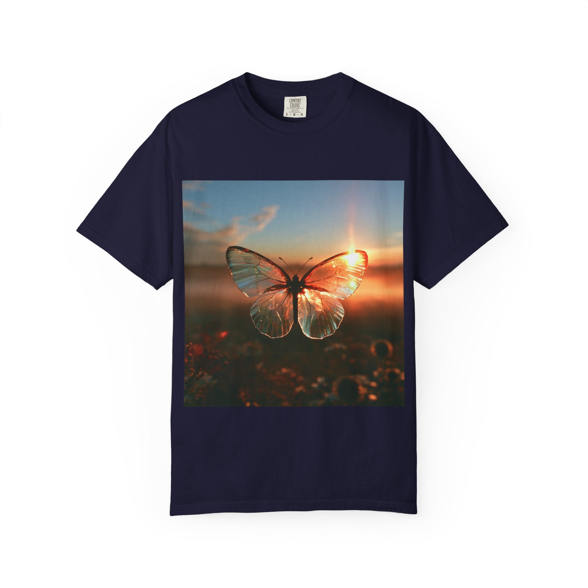 Glass butterfly tee