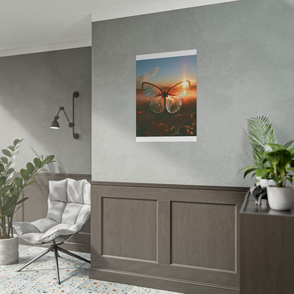 Glass butterfly poster