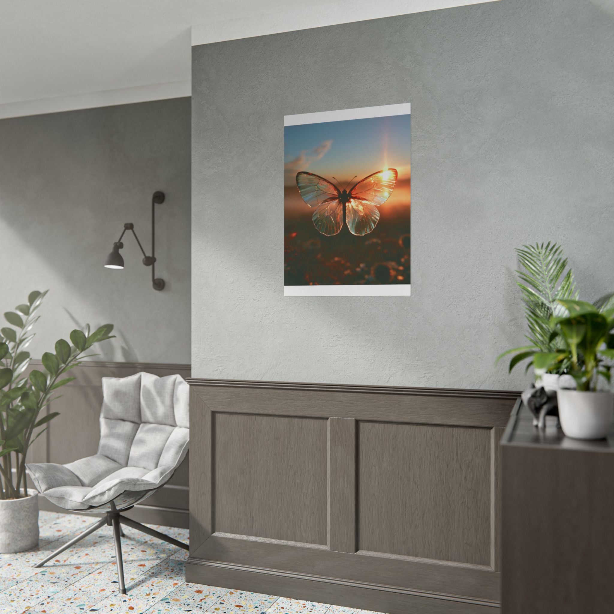 Glass butterfly poster