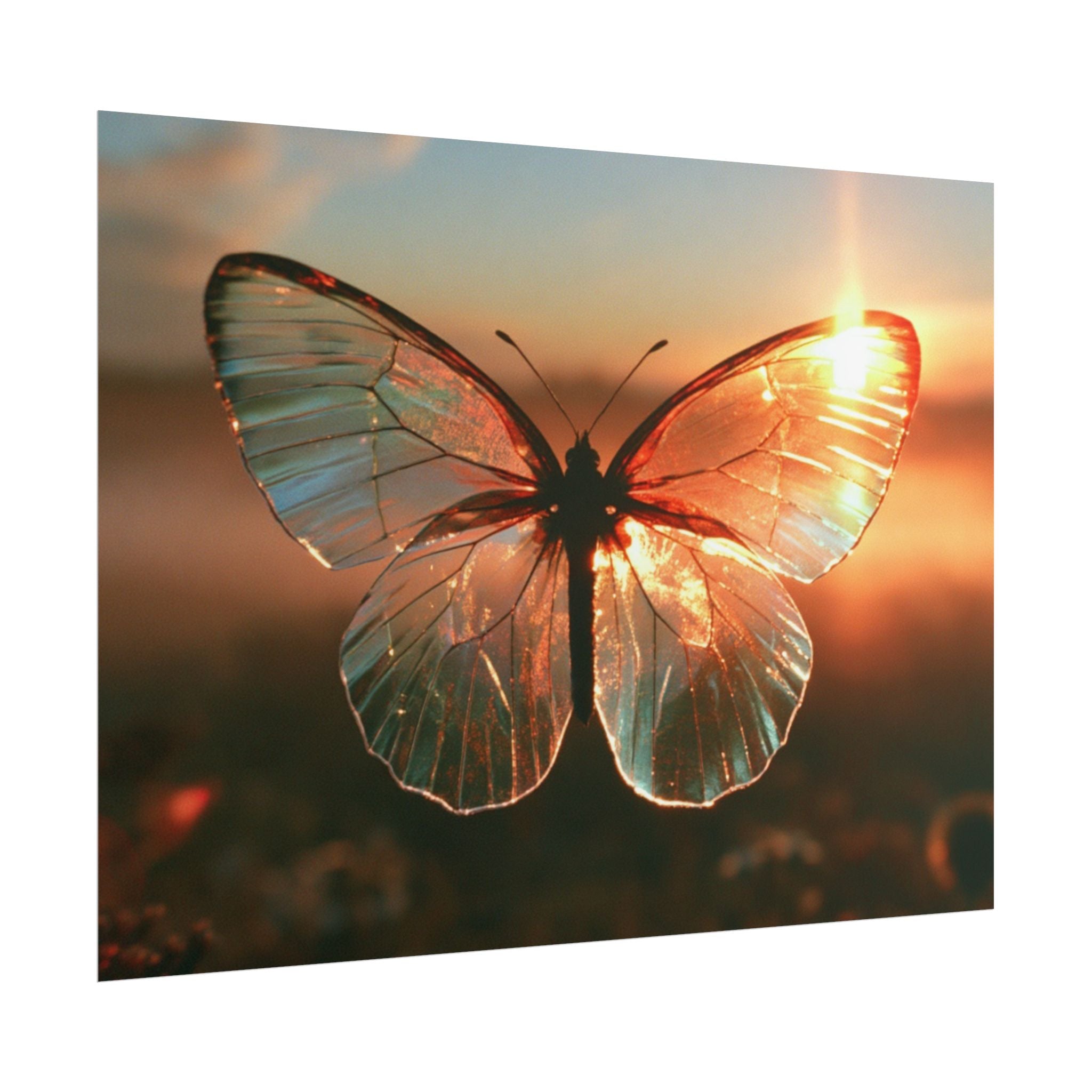 Glass butterfly poster