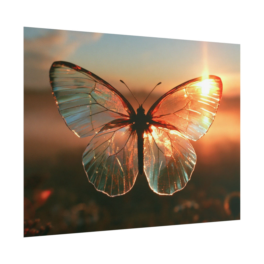 Glass butterfly poster