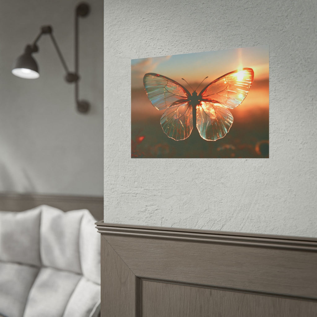 Glass butterfly poster
