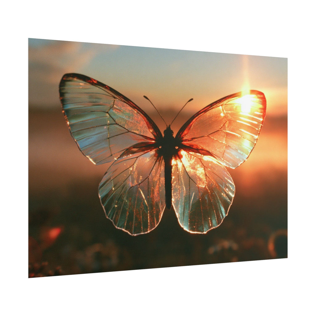 Glass butterfly poster