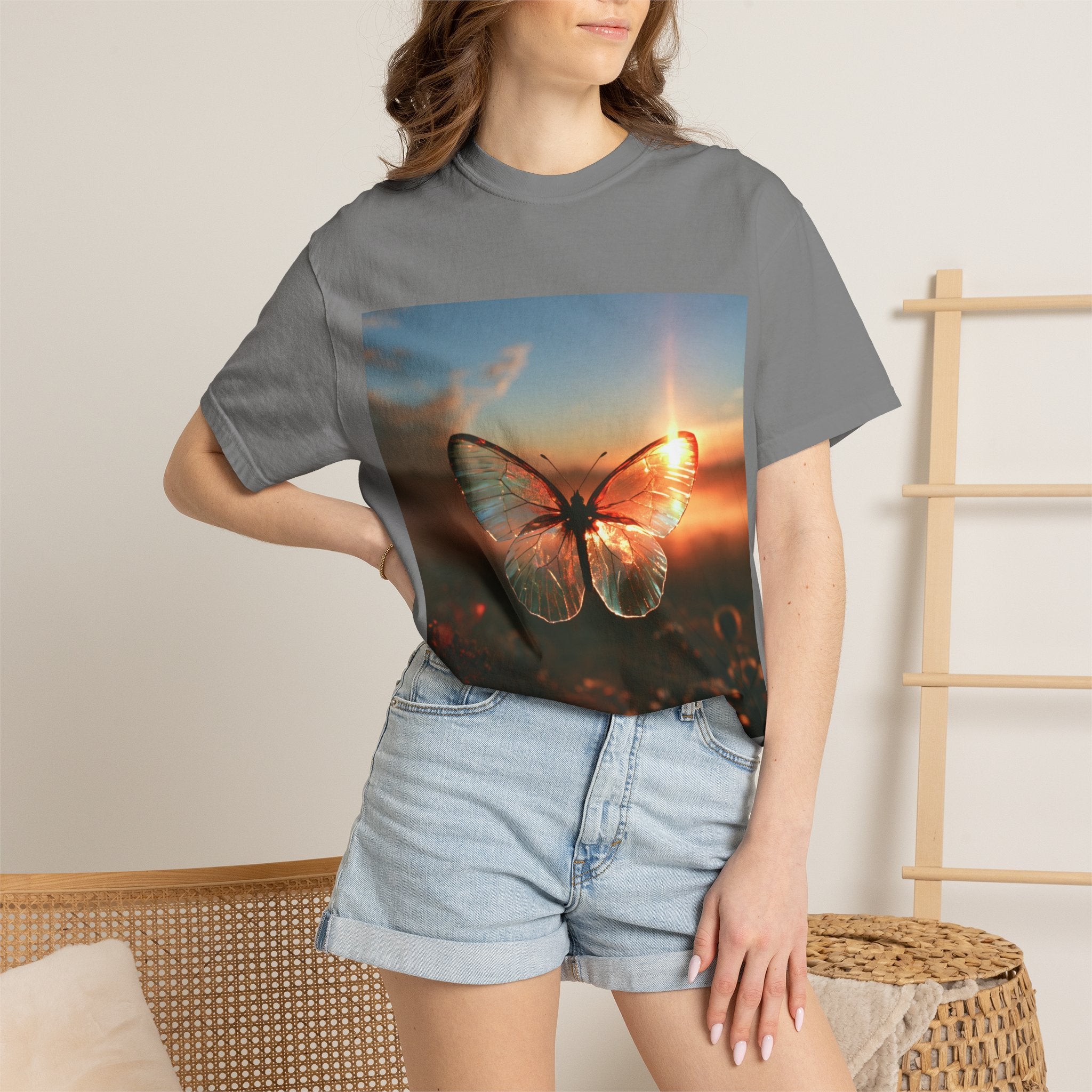 Glass butterfly tee
