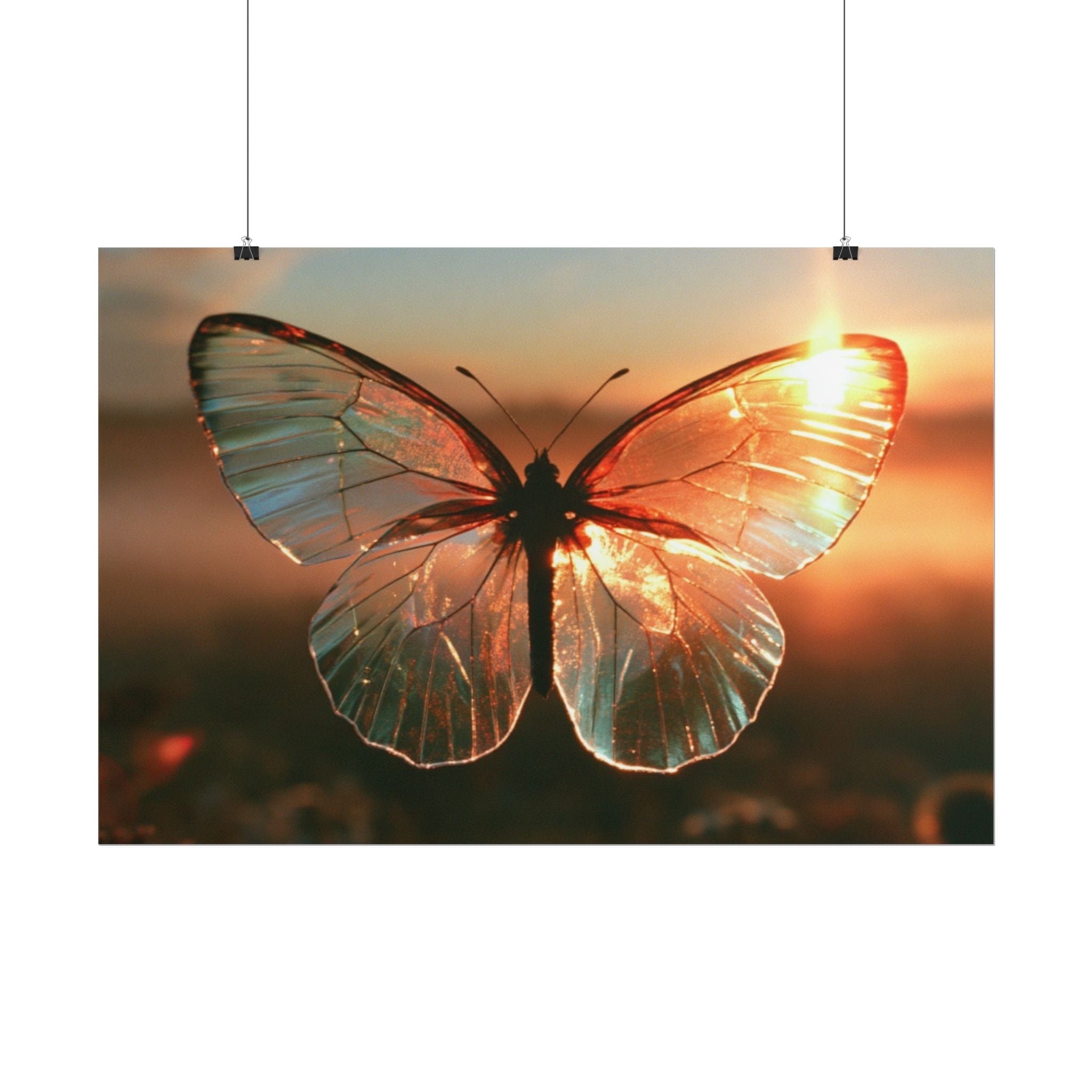 Glass butterfly poster