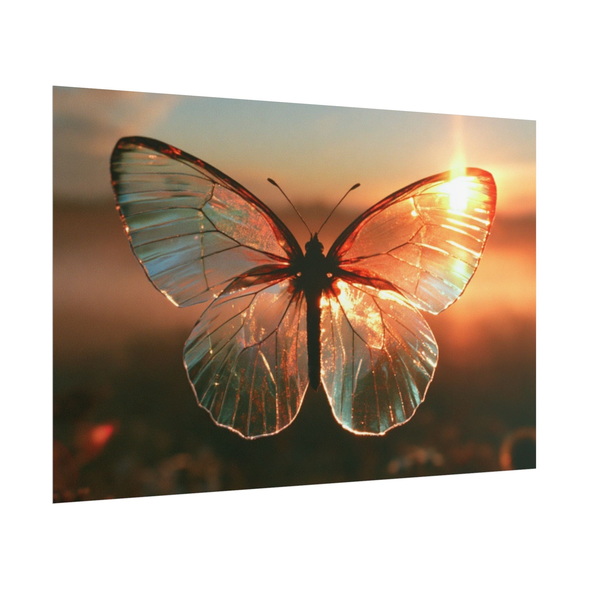 Glass butterfly poster