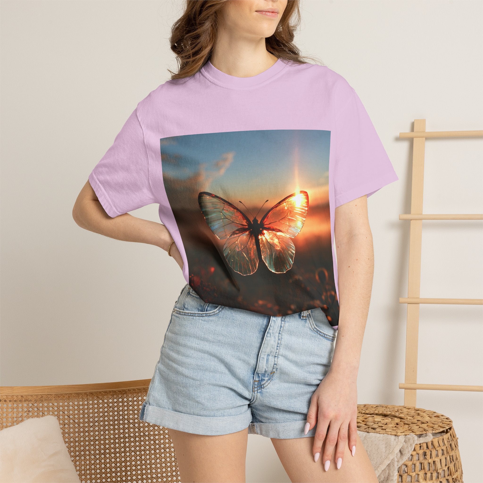 Glass butterfly tee